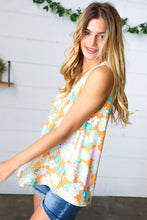 Load image into Gallery viewer, Tangerine Floral Banded V Neck Sleeveless Top