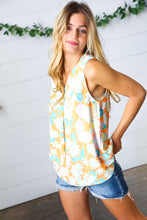 Load image into Gallery viewer, Tangerine Floral Banded V Neck Sleeveless Top