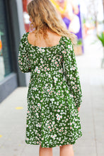 Load image into Gallery viewer, Positive Perceptions Olive Ditsy Floral Square Neck Dress