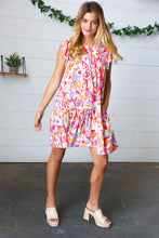 Load image into Gallery viewer, Multicolor Geometric Midi Flutter Sleeve Dress