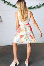 Load image into Gallery viewer, Multicolor Patchwork Two-Fer Rib Elastic Waist Belted Dress