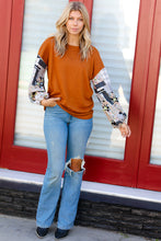 Load image into Gallery viewer, Ginger Hacci Drop Shoulder Paisley Bubble Sleeve Top
