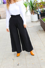 Load image into Gallery viewer, Relaxed Fun Black Smocked Waist Palazzo Pants