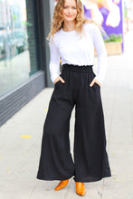 Load image into Gallery viewer, Relaxed Fun Black Smocked Waist Palazzo Pants