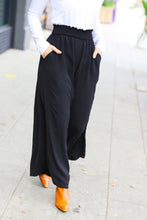 Load image into Gallery viewer, Relaxed Fun Black Smocked Waist Palazzo Pants