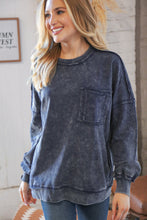 Load image into Gallery viewer, Blackberry Acid Wash Cotton Pullover with Side Pockets