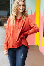 Load image into Gallery viewer, The Slouchy Terracotta French Terry Snap Button Hoodie