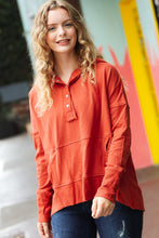 Load image into Gallery viewer, The Slouchy Terracotta French Terry Snap Button Hoodie