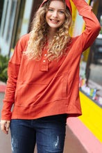Load image into Gallery viewer, The Slouchy Terracotta French Terry Snap Button Hoodie