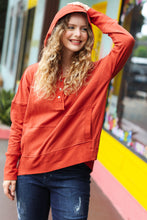 Load image into Gallery viewer, The Slouchy Terracotta French Terry Snap Button Hoodie