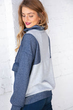 Load image into Gallery viewer, Cotton French Terry Zip Up Color Block Pullover