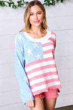 Load image into Gallery viewer, Stars &amp; Stripes Patriotic Hi Lo Oversized Sweater