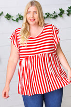 Load image into Gallery viewer, Red Stripe Babydoll Top