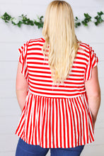 Load image into Gallery viewer, Red Stripe Babydoll Top