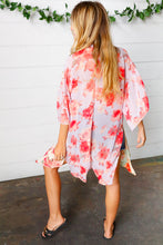 Load image into Gallery viewer, Lavender &amp; Sage Colorblock Floral Print Chiffon Kimono
