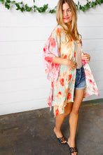 Load image into Gallery viewer, Lavender &amp; Sage Colorblock Floral Print Chiffon Kimono
