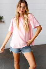 Load image into Gallery viewer, Soft Pink Mock Neck Embroidered Woven Top