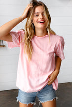 Load image into Gallery viewer, Soft Pink Mock Neck Embroidered Woven Top