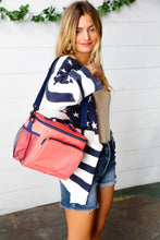 Load image into Gallery viewer, Coral &amp; Navy Insulated Cooler Box