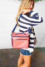 Load image into Gallery viewer, Coral &amp; Navy Insulated Cooler Box
