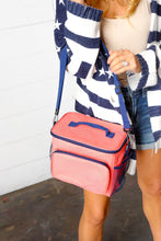 Load image into Gallery viewer, Coral &amp; Navy Insulated Cooler Box