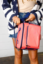 Load image into Gallery viewer, Coral &amp; Navy Insulated Cooler Box
