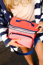 Load image into Gallery viewer, Coral &amp; Navy Insulated Cooler Box