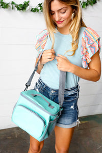 Seafoam & Gray Insulated Cooler Box