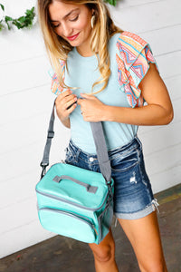 Seafoam & Gray Insulated Cooler Box