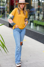 Load image into Gallery viewer, Mustard Hacci Plaid Two Tone Animal Print Top