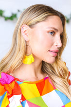 Load image into Gallery viewer, Dandelion  &amp; Gold Fringe Tassel Hoop Earrings