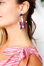 Load image into Gallery viewer, Americana Resin Star Dangle Earrings