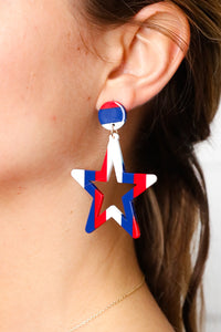 Americana Resin Star Dangle Earrings