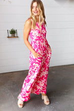 Load image into Gallery viewer, Pink Floral Print Fit and Flare Sleeveless Maxi Dress