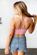 Load image into Gallery viewer, Blush Pink Crochet Lace Bralette with Bra Pads