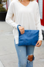 Load image into Gallery viewer, Cobalt Faux Leather Clutch Handle Bag