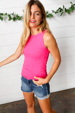 Load image into Gallery viewer, French Rose Ribbed Scoop Neck Tank Top