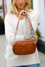Load image into Gallery viewer, Stay Awhile Camel Vegan Checker Fashion Purse