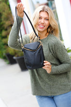 Load image into Gallery viewer, Black Vegan Leather Two Pocket Mini Cross Body