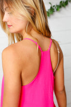 Load image into Gallery viewer, Hot Pink Adjustable Strap V Neck Lined Cami
