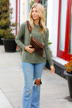 Load image into Gallery viewer, Brown Faux Suede Fringe Convertible Fanny/Sling Bag