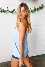 Load image into Gallery viewer, Sky Blue Adjustable Strap V Neck Lined Cami