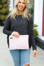 Load image into Gallery viewer, Pink Faux Leather Clutch Handle Bag