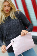 Load image into Gallery viewer, Pink Faux Leather Clutch Handle Bag