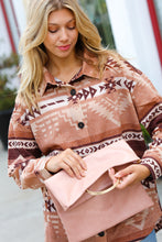 Load image into Gallery viewer, Blush Fold Over Gold O-Ring Faux Leather Clutch Bag