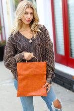 Load image into Gallery viewer, Camel Fold Over Gold O-Ring Faux Leather Clutch Bag