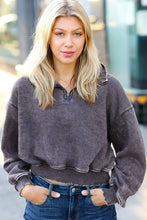 Load image into Gallery viewer, Mocha Half Zip Cropped Pullover Sweater