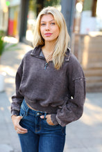 Load image into Gallery viewer, Mocha Half Zip Cropped Pullover Sweater