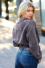 Load image into Gallery viewer, Mocha Half Zip Cropped Pullover Sweater