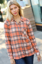 Load image into Gallery viewer, Rust Plaid Lightweight Button Up Shacket